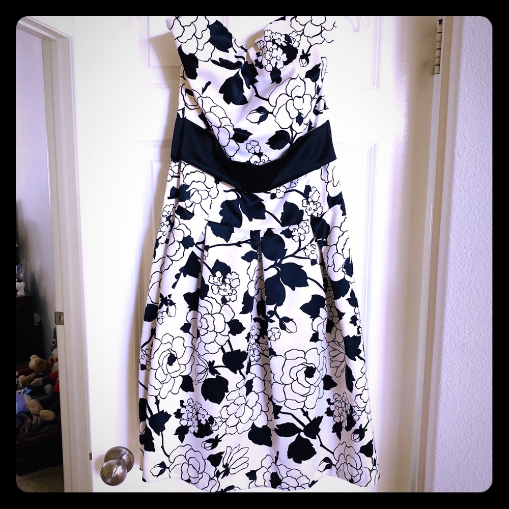 Windsor Black & Cream Strapless Dress